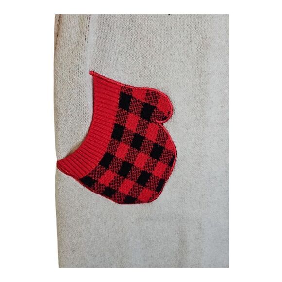 Kids4ever Reindeer Christmas Sweater Dress W/ Mitten Pockets Size 6/7 - Picture 2 of 8